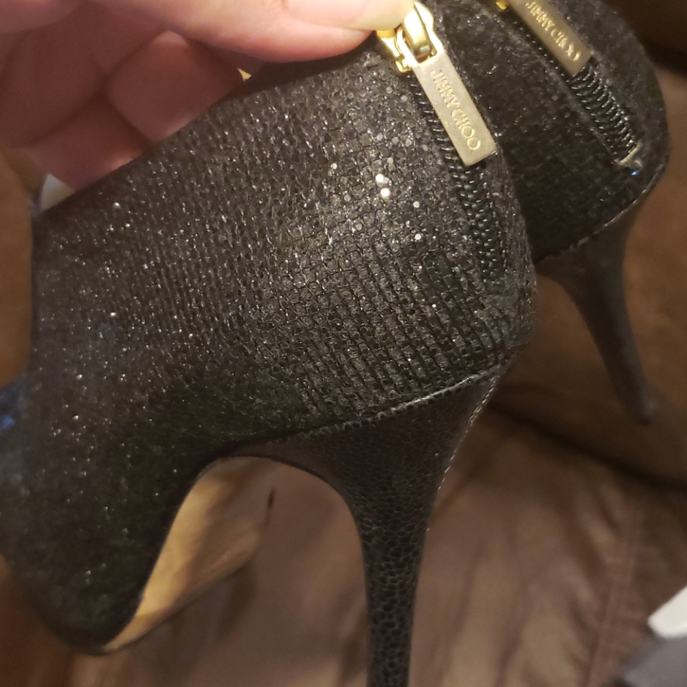 Sale! JIMMY CHOO  PEEPTOE BOOTIES 40 FIT/8.5👇 - Picture 10 of 11